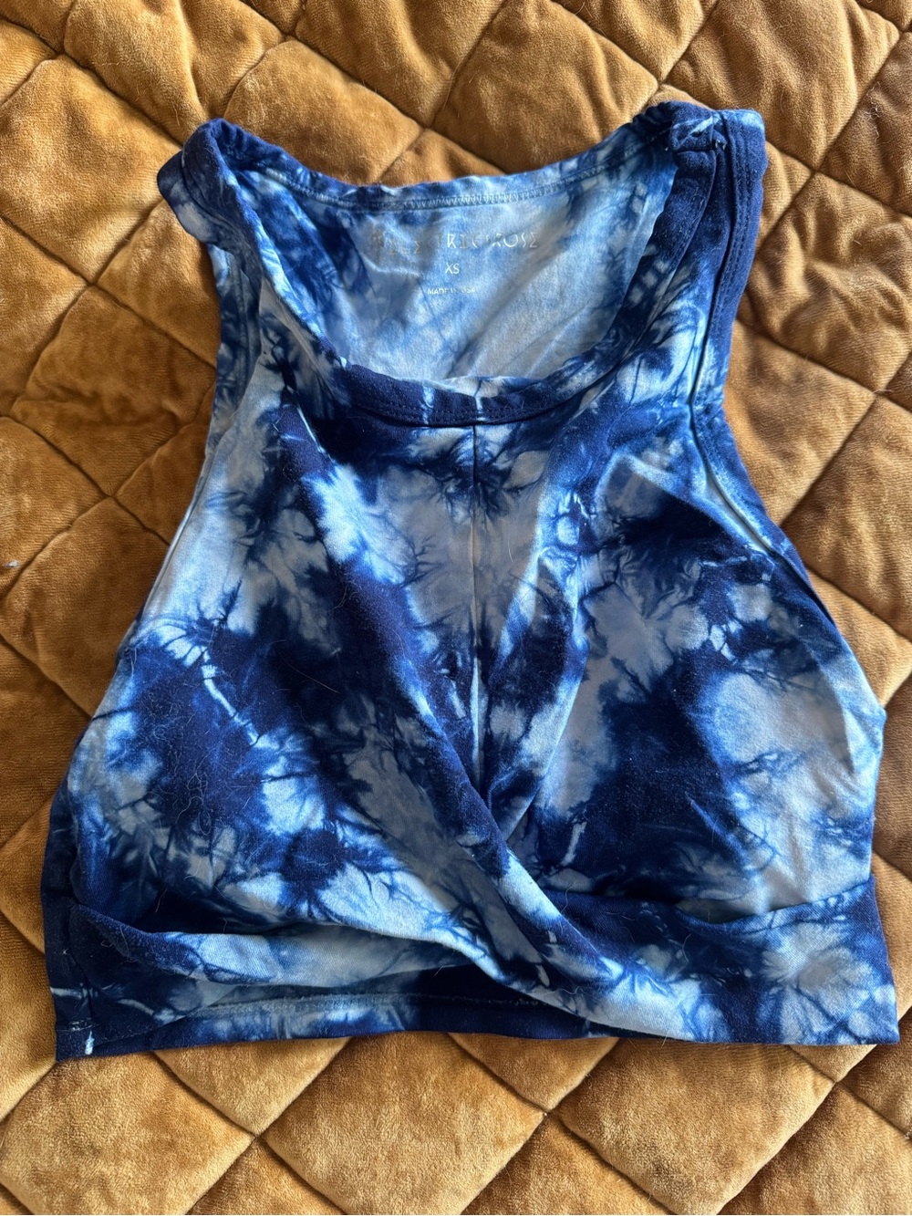 Electric & Rose Navy and Light Blue Tie-Dye Cropped Tank